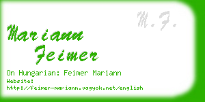 mariann feimer business card